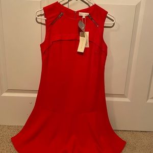MM Couture size S redish orange midi dress with tags